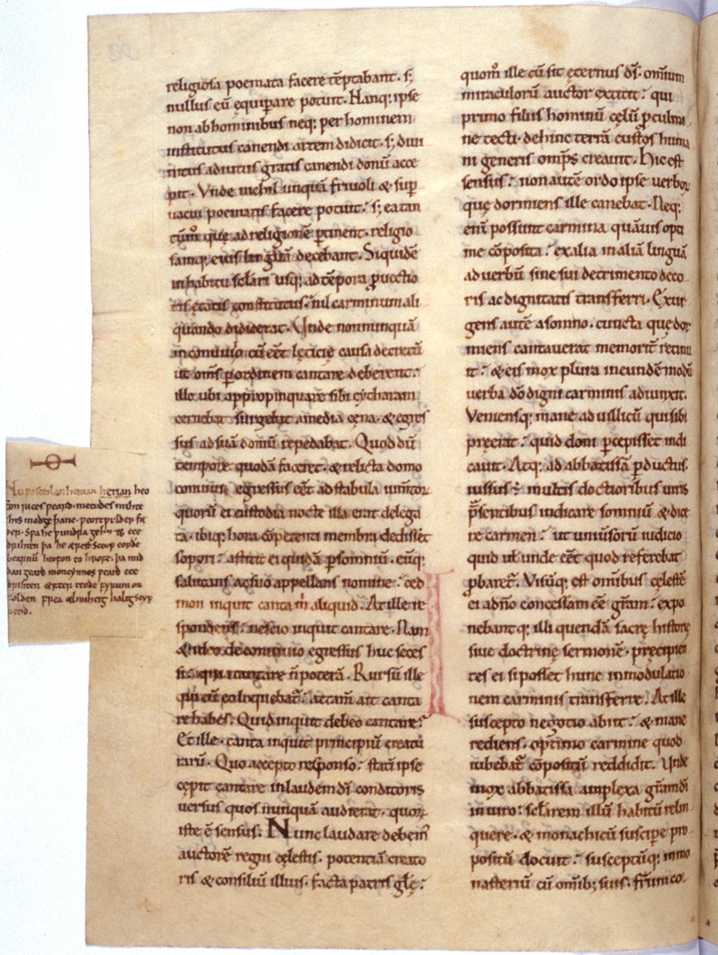 Facsimile of manuscript page containing Cædmon’s Hymn.