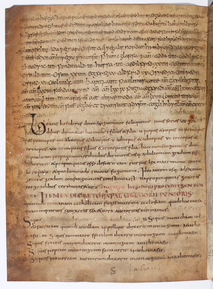 Facsimile of manuscript page containing Cædmon’s Hymn.