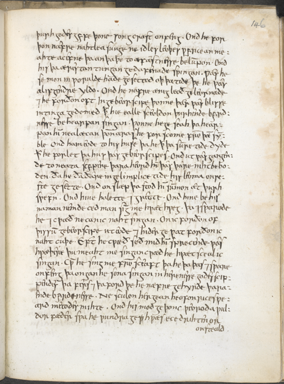 Facsimile of manuscript page containing Cædmon’s Hymn.