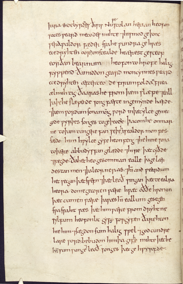 Facsimile of manuscript page containing Cædmon’s Hymn.