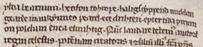 Detail of manuscript page showing Cædmon’s Hymn