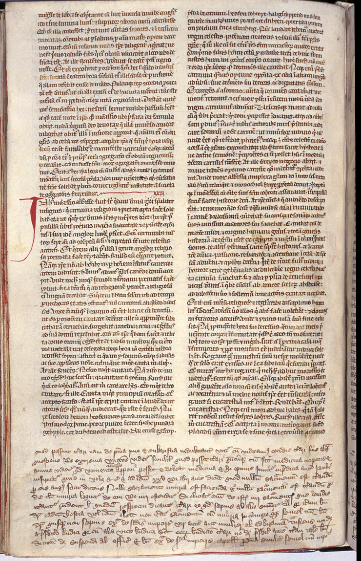Facsimile of manuscript page containing Cædmon’s Hymn.